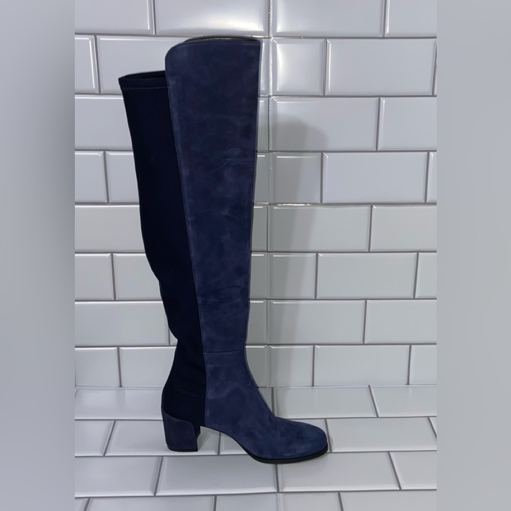 New Stuart Weitzman City Block Boot Navy Blue Wom… - image 4